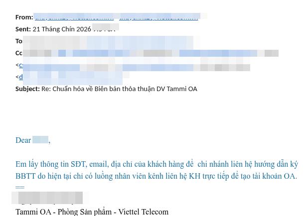 xac thuc tai khoan TAMMI OA tu dong